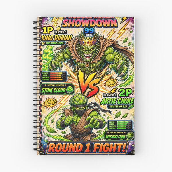 Item preview, Produce Realm Showdown: King Durian vs Artie Choke designed and sold by Fort Chiswell Trading Company.