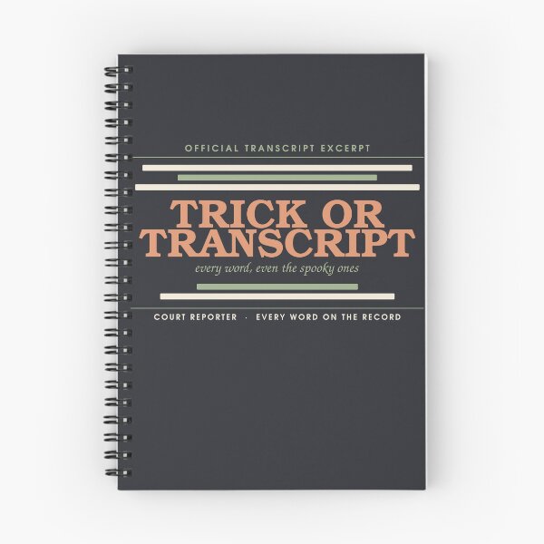 Item preview, Trick or Transcript — Court Reporter Halloween Badge designed and sold by SlowMadeShelf.