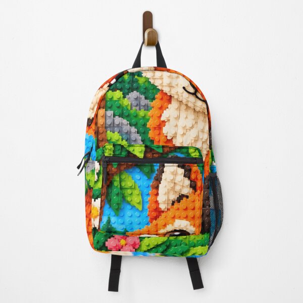Item preview, Cute Orange Fox in Nature – Colorful Building Block Mosaic Art designed and sold by WildWhimsy Art.