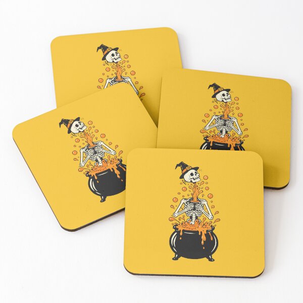 Item preview, Witch Skeleton Rising from Orange Cauldron Halloween Design designed and sold by Krasnovaovaova.