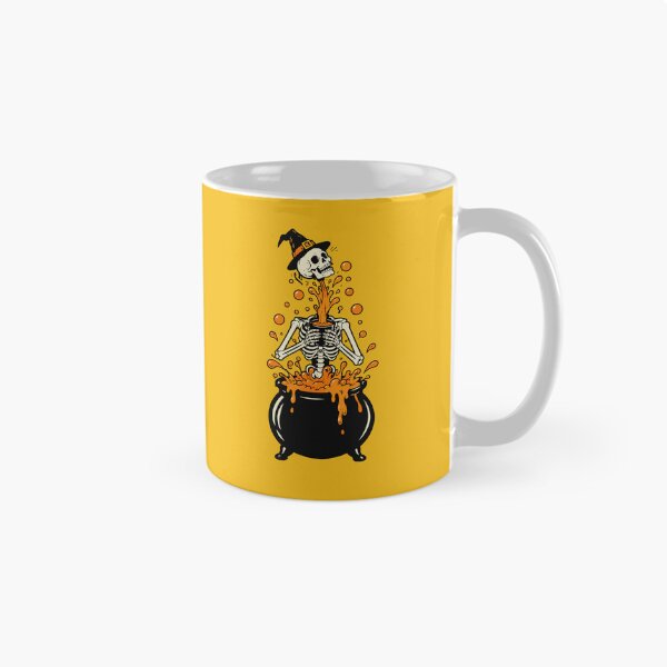 Item preview, Witch Skeleton Rising from Orange Cauldron Halloween Design designed and sold by Krasnovaovaova.