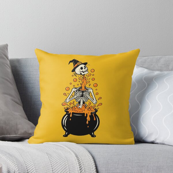 Item preview, Witch Skeleton Rising from Orange Cauldron Halloween Design designed and sold by Krasnovaovaova.