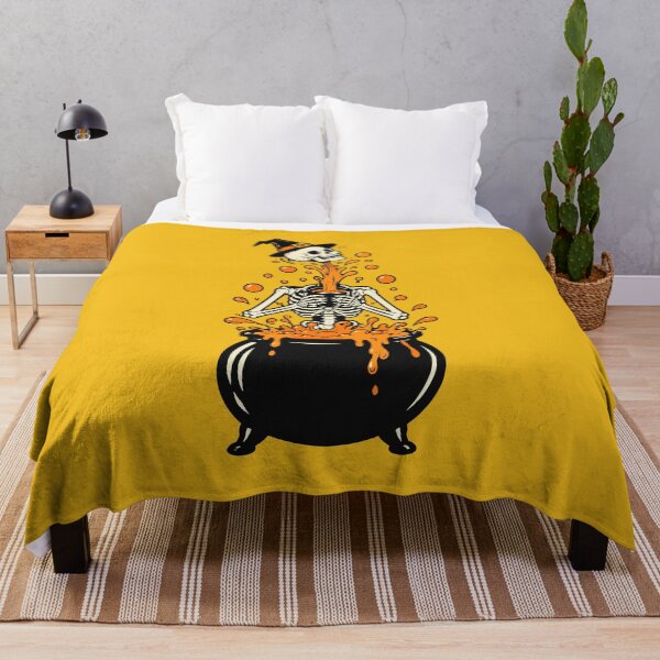 Item preview, Witch Skeleton Rising from Orange Cauldron Halloween Design designed and sold by Krasnovaovaova.