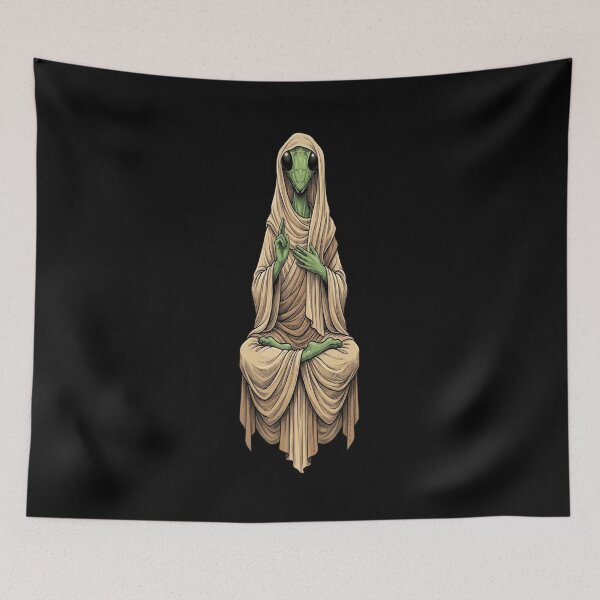 Item preview, Mantis in Meditation – Alien Zen T-Shirt designed and sold by Animal Cosmic Society.