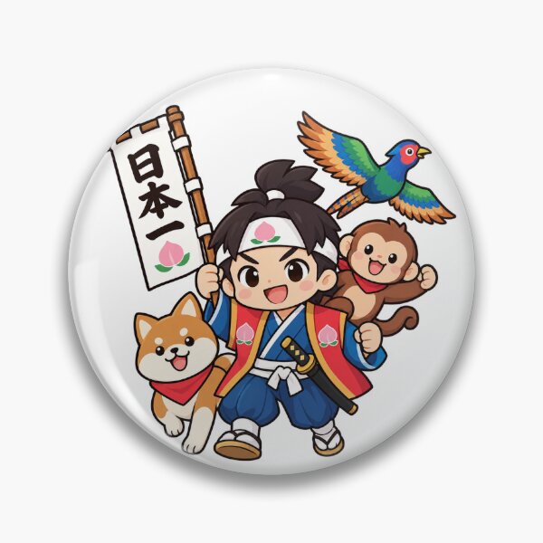 Item preview, Momotaro – Japanese Folklore Hero with Shiba Inu, Monkey & Pheasant designed and sold by Daihuku2525.