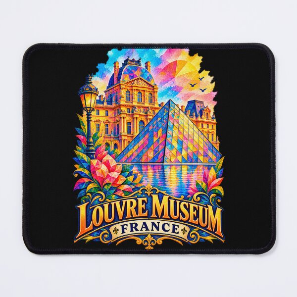 Item preview, ✅ Geometric Watercolor of the Louvre Museum in Paris – For Europe Lovers designed and sold by Geometric Art..
