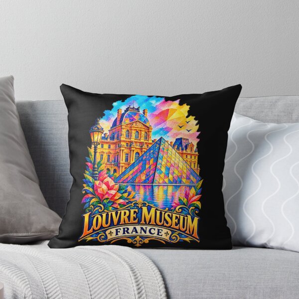 Item preview, ✅ Geometric Watercolor of the Louvre Museum in Paris – For Europe Lovers designed and sold by Geometric Art..