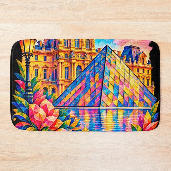 Item preview, ✅ Geometric Watercolor of the Louvre Museum in Paris – For Europe Lovers designed and sold by Geometric Art..