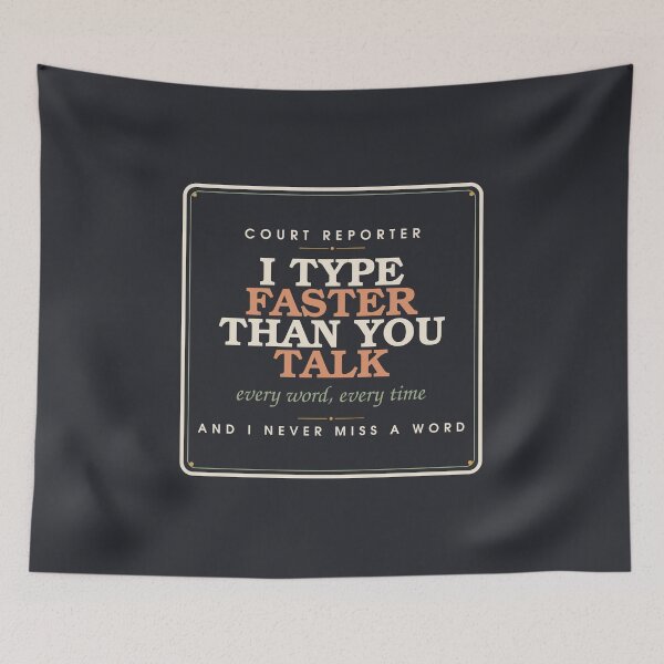 Item preview, I Type Faster Than You Talk — Funny Court Reporter Stamp designed and sold by SlowMadeShelf.
