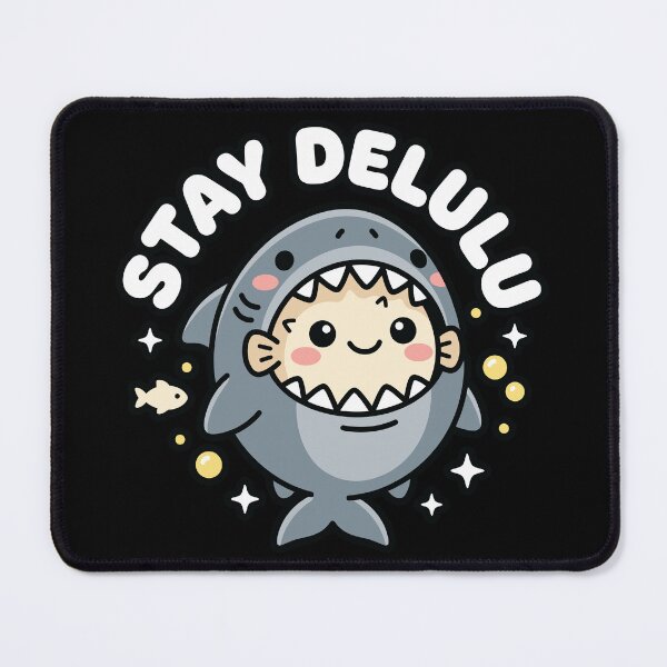 Item preview, Kawaii Pufferfish In Shark Onesie Stay Delulu Art designed and sold by ZUMERI.
