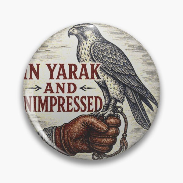 Item preview, In Yarak and Unimpressed Falconry Woodcut Seal Hawk designed and sold by BoosterShop.