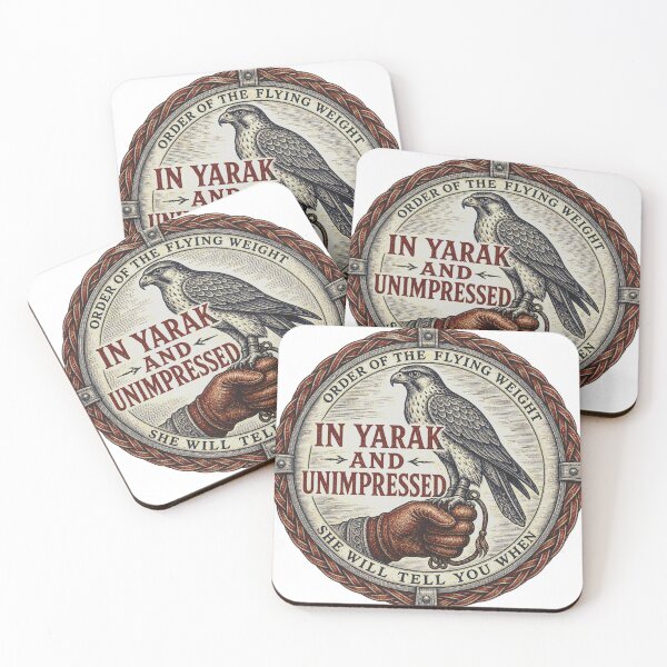 Item preview, In Yarak and Unimpressed Falconry Woodcut Seal Hawk designed and sold by BoosterShop.