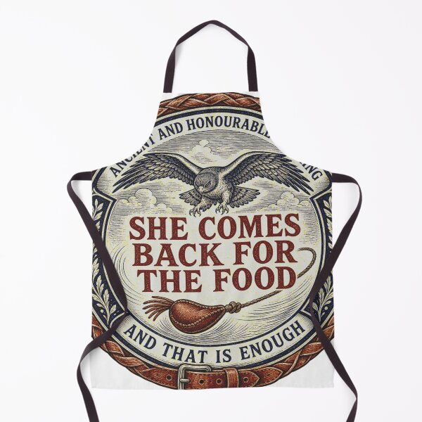 Item preview, She Comes Back For The Food Falconry Feather Game Woodcut designed and sold by BoosterShop.