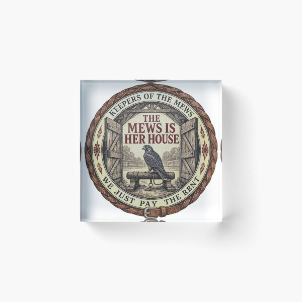 Item preview, The house belongs to your falconry bow seat woodcut seal designed and sold by BoosterShop.