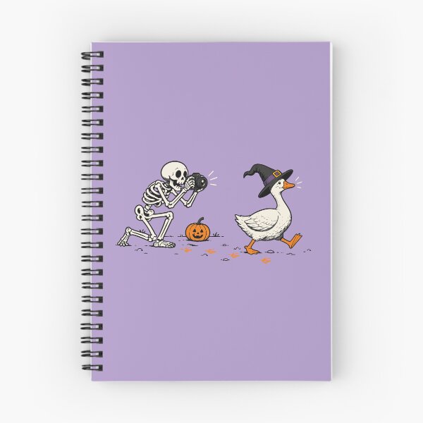Item preview, Skeleton Photographer and Witch Hat Goose Halloween Design designed and sold by Krasnovaovaova.