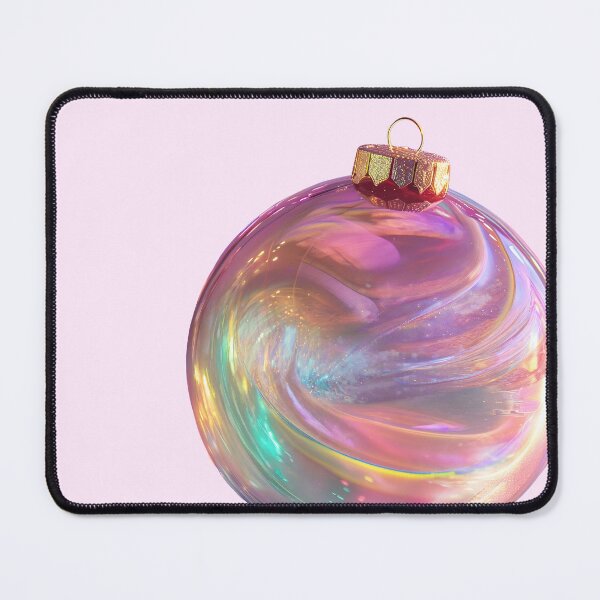 Item preview, Magical Holographic Swirl Glass Christmas Bauble designed and sold by colorful-white.