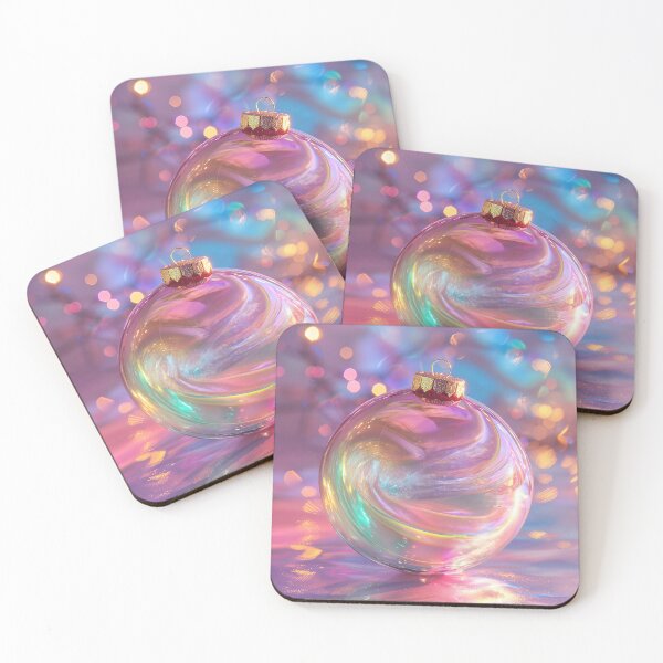 Item preview, Magical Holographic Swirl Glass Christmas Bauble designed and sold by colorful-white.