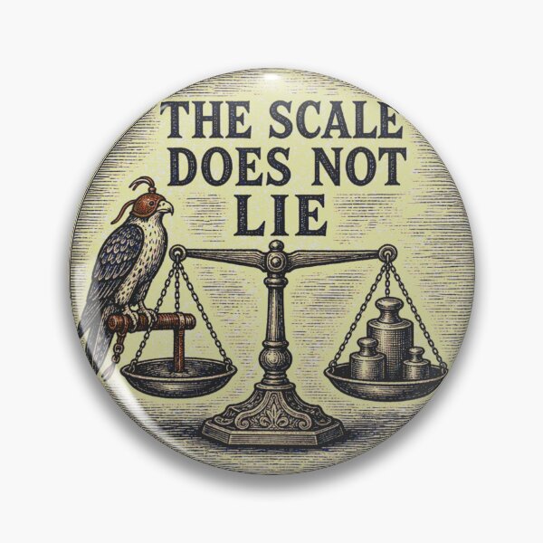 Item preview, The Scales Do Not Lie Hawk Flying Weight Woodcut Medallion designed and sold by BoosterShop.