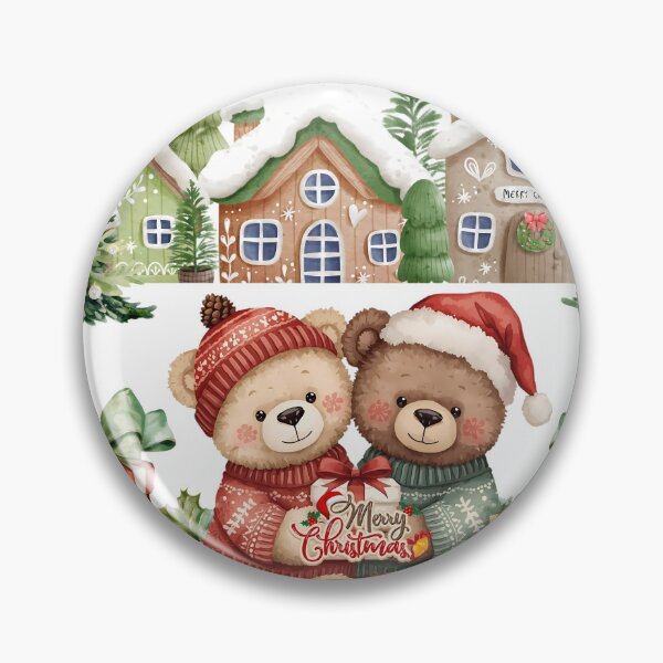 Item preview, Watercolor Christmas Bears Village  designed and sold by VibranPalette.