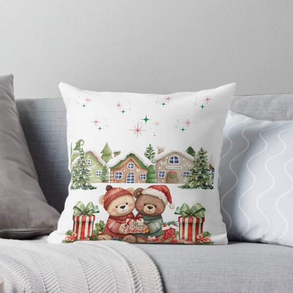 Item preview, Watercolor Christmas Bears Village  designed and sold by VibranPalette.