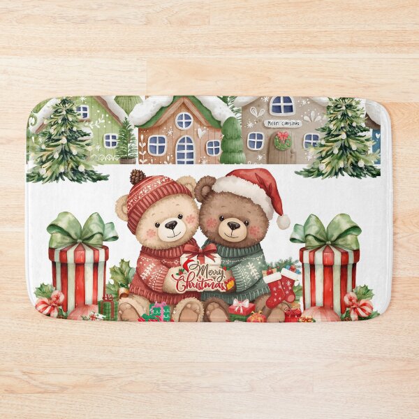 Item preview, Watercolor Christmas Bears Village  designed and sold by VibranPalette.