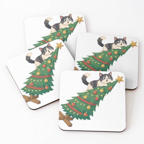 Item preview, Kitty Knocking the Xmas Tree Down designed and sold by susiecc.