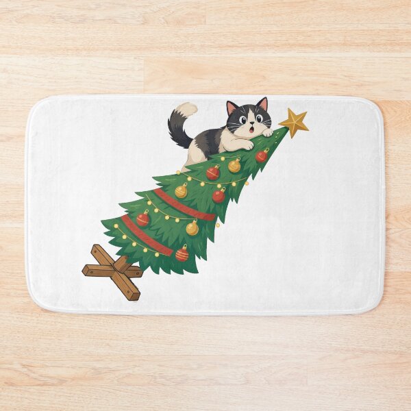 Item preview, Kitty Knocking the Xmas Tree Down designed and sold by susiecc.