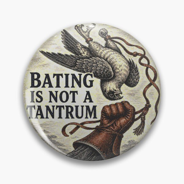 Item preview, Bating Is Not a Tantrum Falconry Field Manual Woodcut designed and sold by BoosterShop.