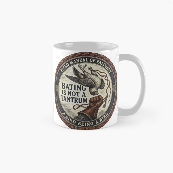 Item preview, Bating Is Not a Tantrum Falconry Field Manual Woodcut designed and sold by BoosterShop.
