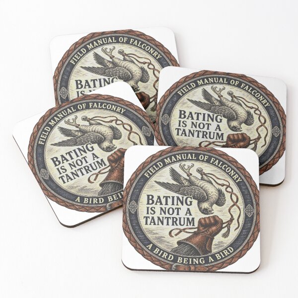 Item preview, Bating Is Not a Tantrum Falconry Field Manual Woodcut designed and sold by BoosterShop.