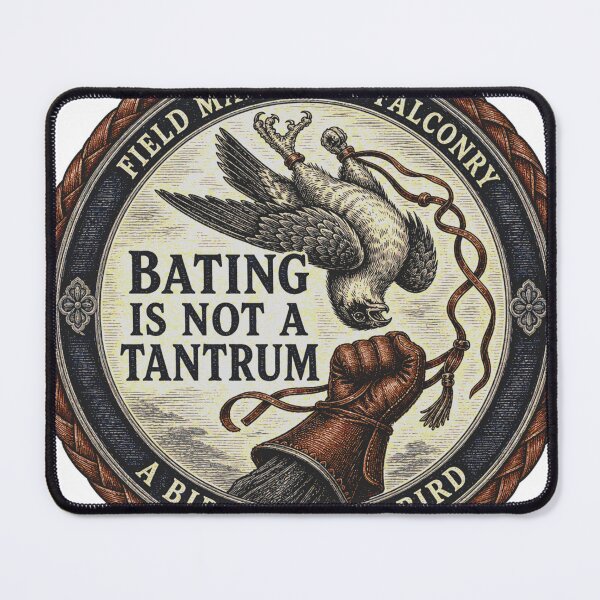 Item preview, Bating Is Not a Tantrum Falconry Field Manual Woodcut designed and sold by BoosterShop.