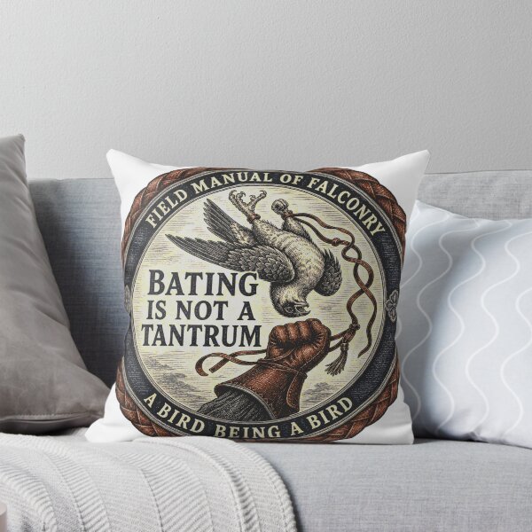 Item preview, Bating Is Not a Tantrum Falconry Field Manual Woodcut designed and sold by BoosterShop.