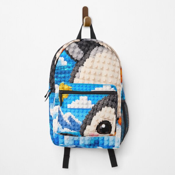 Item preview, Little Penguin Adventure – Cute Polar Penguin Building Block Mosaic Art designed and sold by WildWhimsy Art.