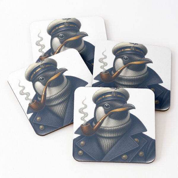 Item preview, captain penguin w pipe + peacoat designed and sold by PhiloDoh.