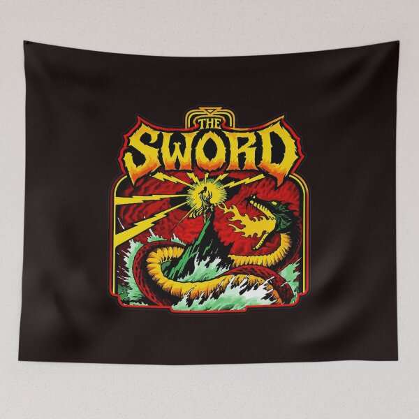 Item preview, THE SWORD Dragon Fantasy Retro Art designed and sold by FlipStrawSpot.