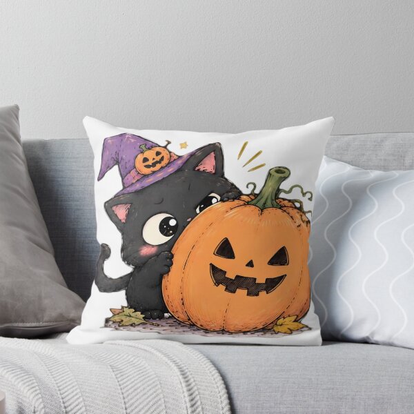 Aperçu de l'œuvre Chaton mignon d'Halloween créée et vendue par MOONVEIL ATELIER.