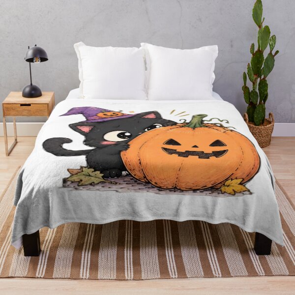 Aperçu de l'œuvre Chaton mignon d'Halloween créée et vendue par MOONVEIL ATELIER.