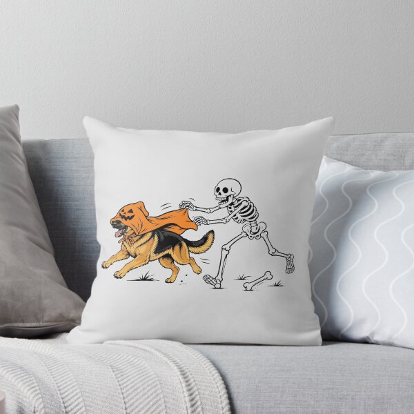 Item preview, Dog in Pumpkin Cape with Skeleton Halloween Design designed and sold by Krasnovaovaova.