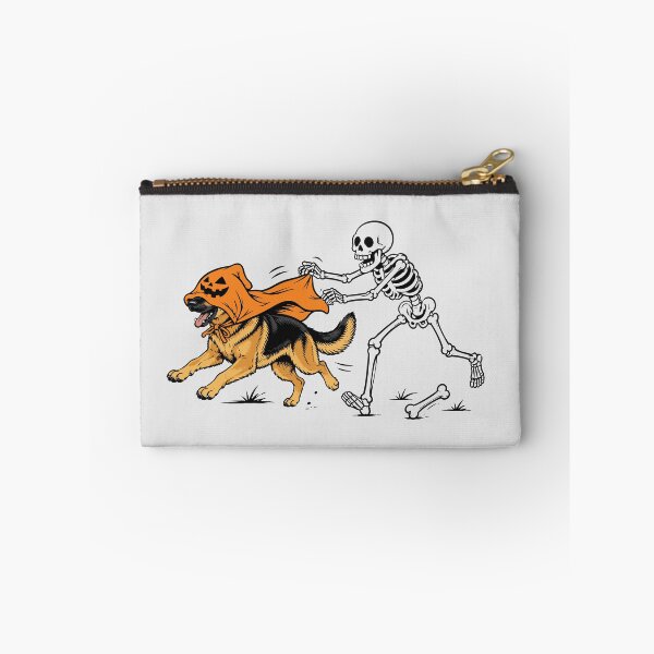 Item preview, Dog in Pumpkin Cape with Skeleton Halloween Design designed and sold by Krasnovaovaova.