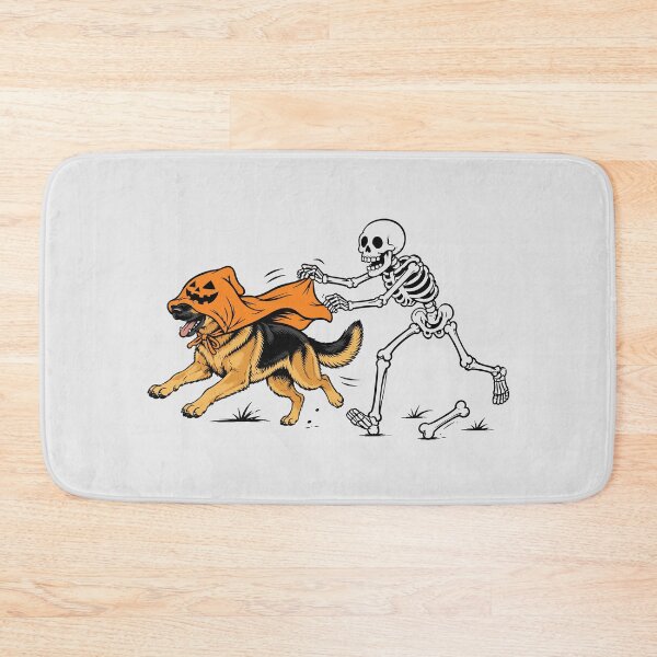 Item preview, Dog in Pumpkin Cape with Skeleton Halloween Design designed and sold by Krasnovaovaova.