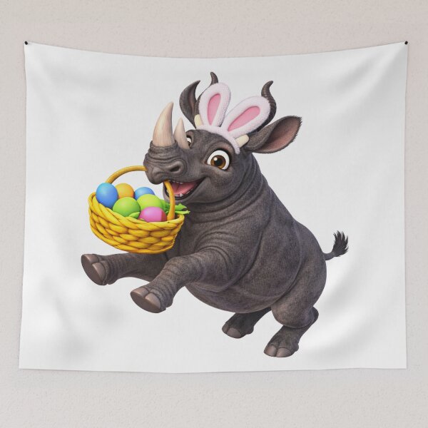 Item preview, Black Rhinoceros Easter Basket designed and sold by Sillytoe.