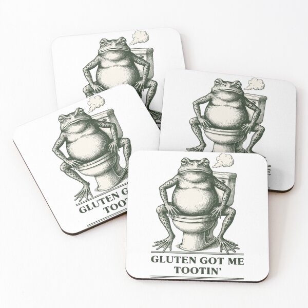 Item preview, Gluten Got Me Tootin Funny Frog Toilet Humor Celiac, Gluten Free designed and sold by Dabbing Turtle Designs.
