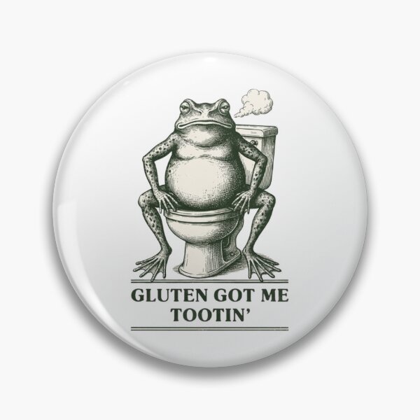 Artikelvorschau, Gluten macht mich ganz kackig – Lustiger Frosch-Toilettenhumor – Zöliakie, glutenfrei entworfen und verkauft von Dabbing Turtle Designs.