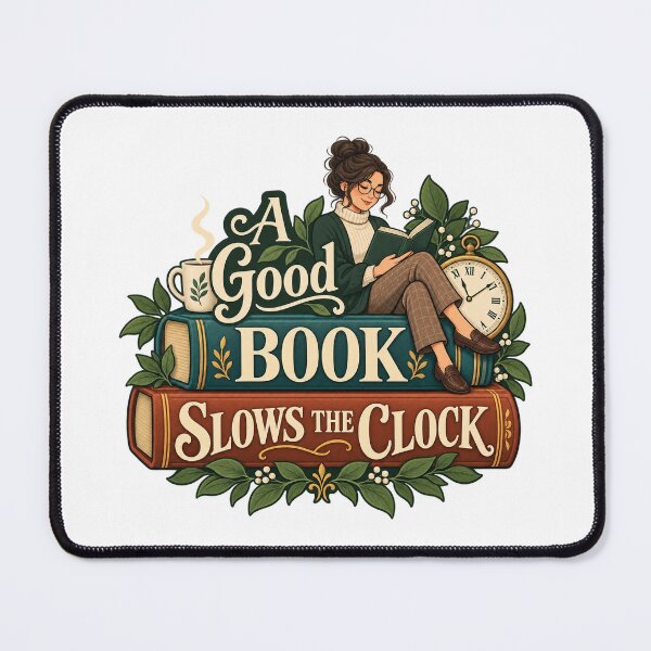 Item preview, Good Book Slows the Clock Cozy Reading Design designed and sold by Bikivuno.