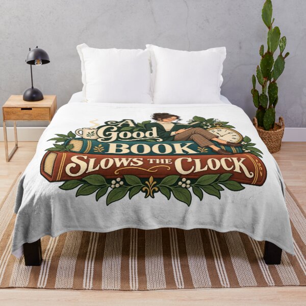 Item preview, Good Book Slows the Clock Cozy Reading Design designed and sold by Bikivuno.