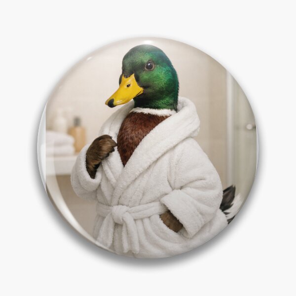 Item preview, Mallard Duck White Bathrobe designed and sold by Sillytoe.