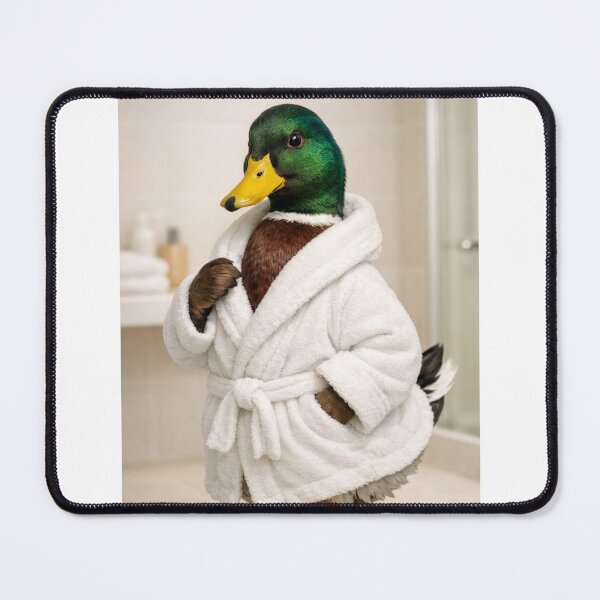 Item preview, Mallard Duck White Bathrobe designed and sold by Sillytoe.