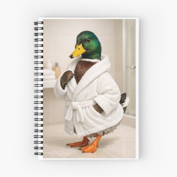 Item preview, Mallard Duck White Bathrobe designed and sold by Sillytoe.
