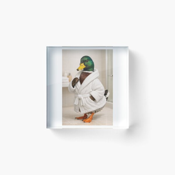 Item preview, Mallard Duck White Bathrobe designed and sold by Sillytoe.
