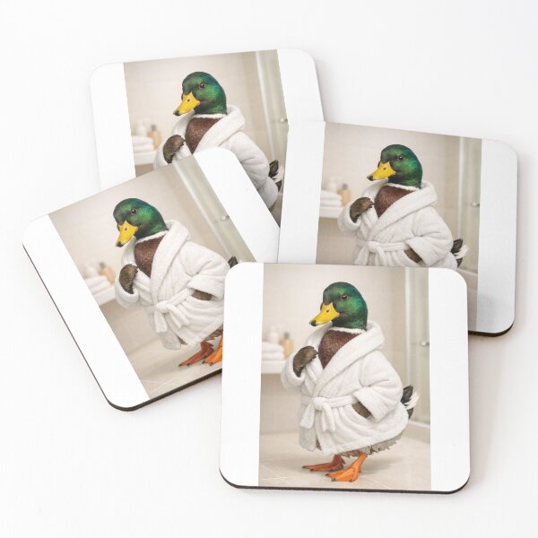 Item preview, Mallard Duck White Bathrobe designed and sold by Sillytoe.